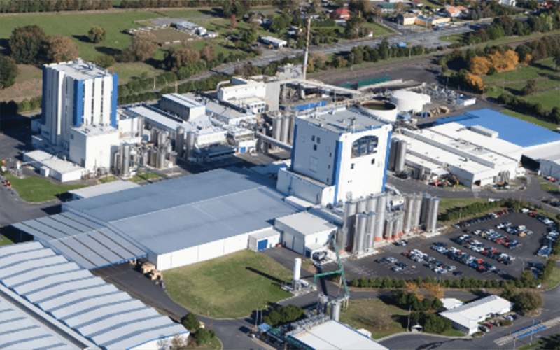 Aerial photo of Fonterra Milk Plant, Waitoa